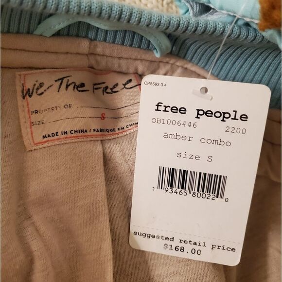 Free People Rivington Sherpa Jacket size Small in Amber Combo - NEW - Picture 14 of 16